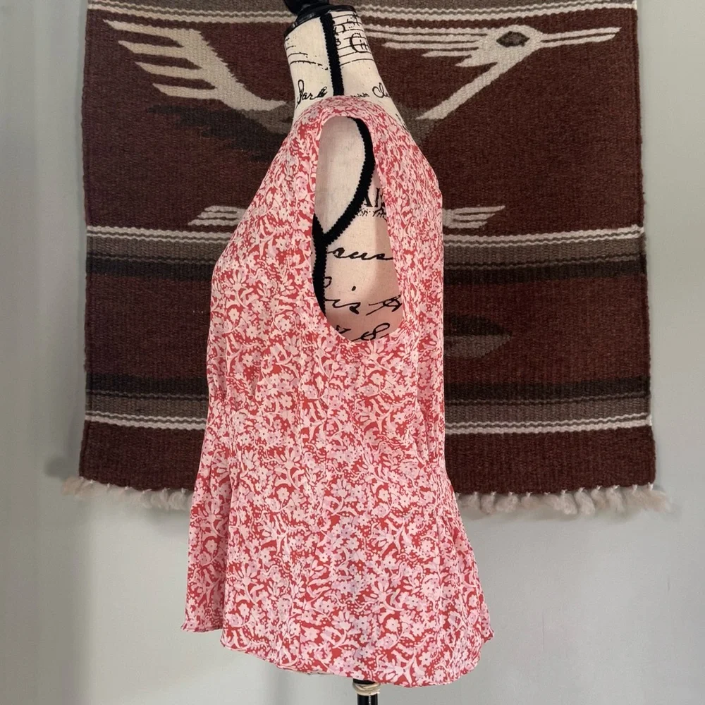 Rebecca Taylor Silk Provence Floral Block Print V-Neck Top - Picture 4 of 11